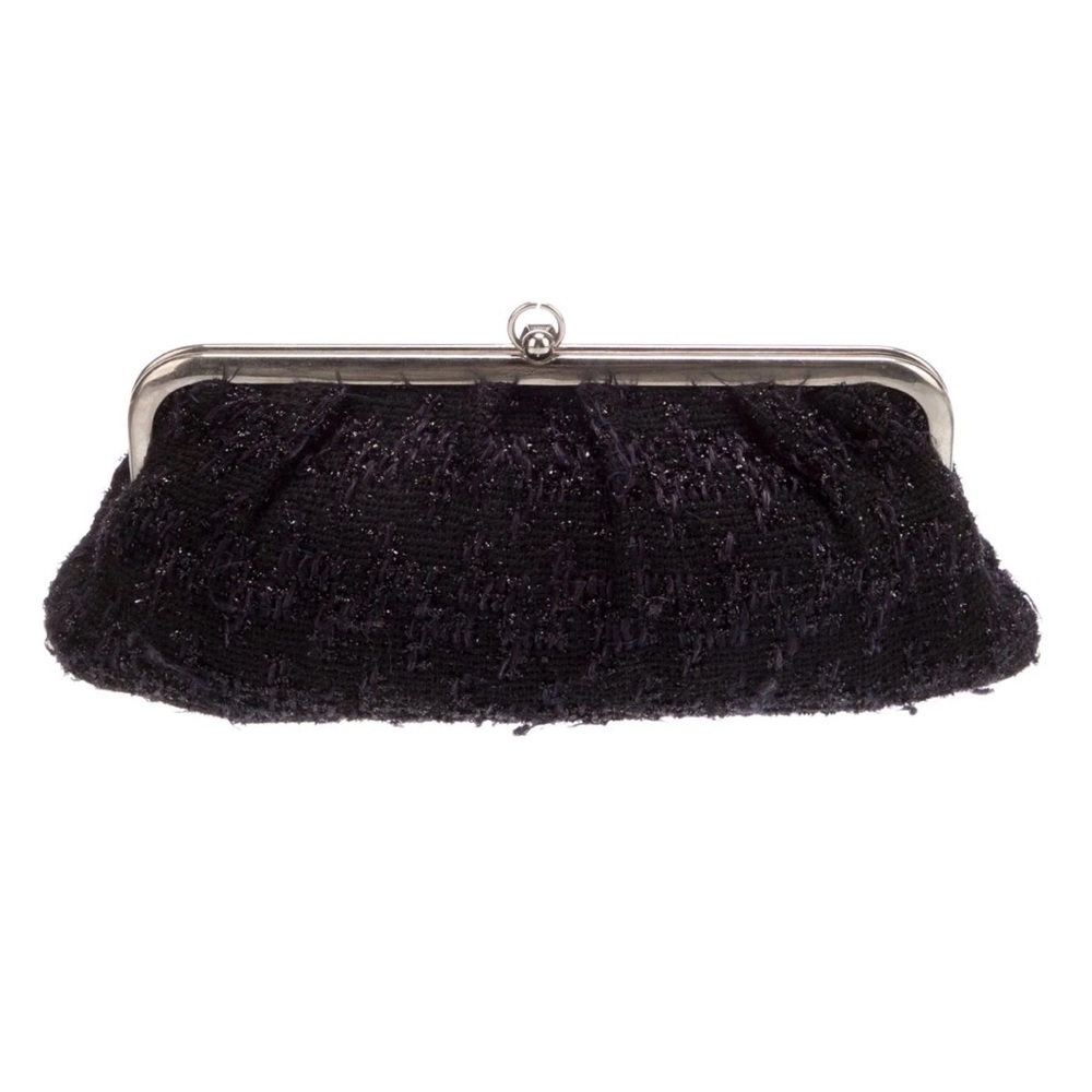 Marni Metallic Tweed Black Evening Clutch